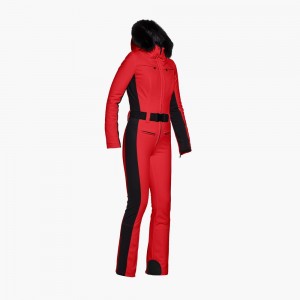 Combinaison Ski Goldbergh PARRY faux border long Rouge | YZ6309215