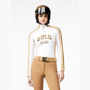 Ski Pully Goldbergh GOBLET Blanche Doré | RG7465231