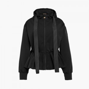 Sweat a Capuche Goldbergh BUTTERCUP full zip hooded cardigan Noir | ZM9147028