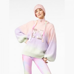 Sweat a Capuche Goldbergh DESIRE hooded knit Pink/Purple | QI9432581