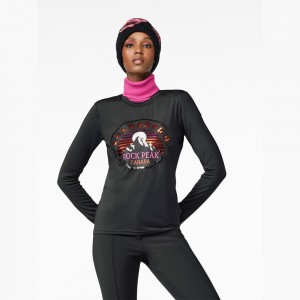 T-Shirts Goldbergh ROCK PEAK long sleeve Noir | ED3916420