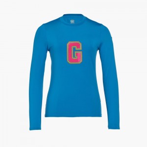 T-Shirts Goldbergh SUPER G long sleeve Bleu | GO7194236