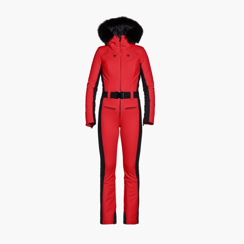 Combinaison Ski Goldbergh PARRY faux border long Rouge | YZ6309215