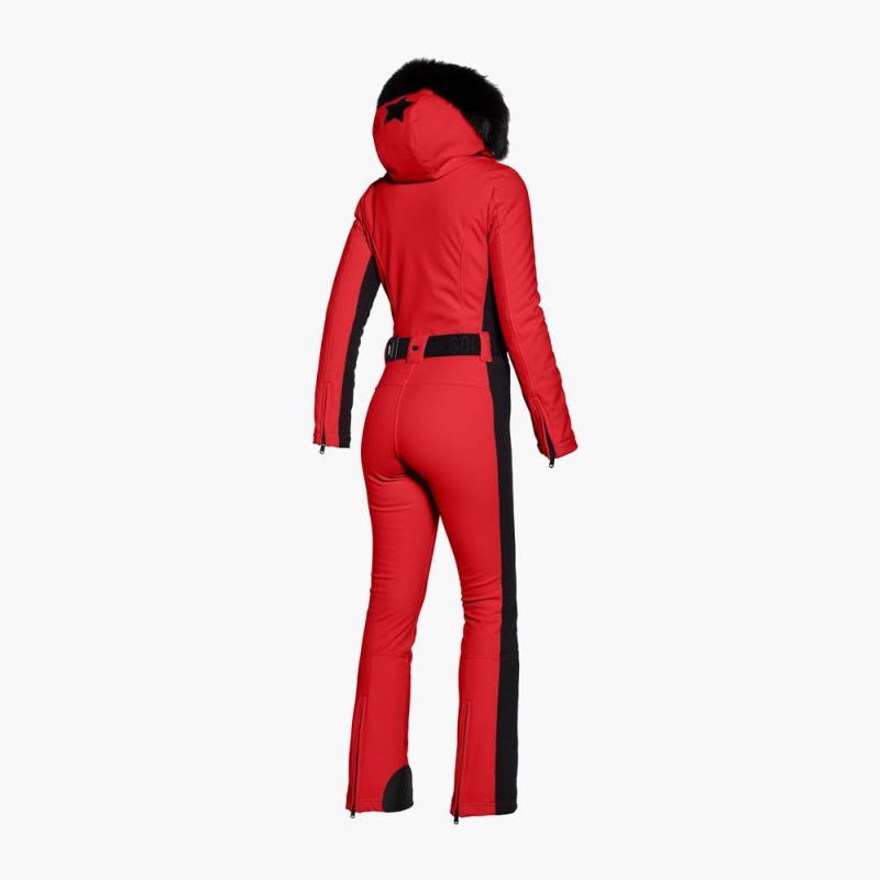 Combinaison Ski Goldbergh PARRY faux border long Rouge | YZ6309215