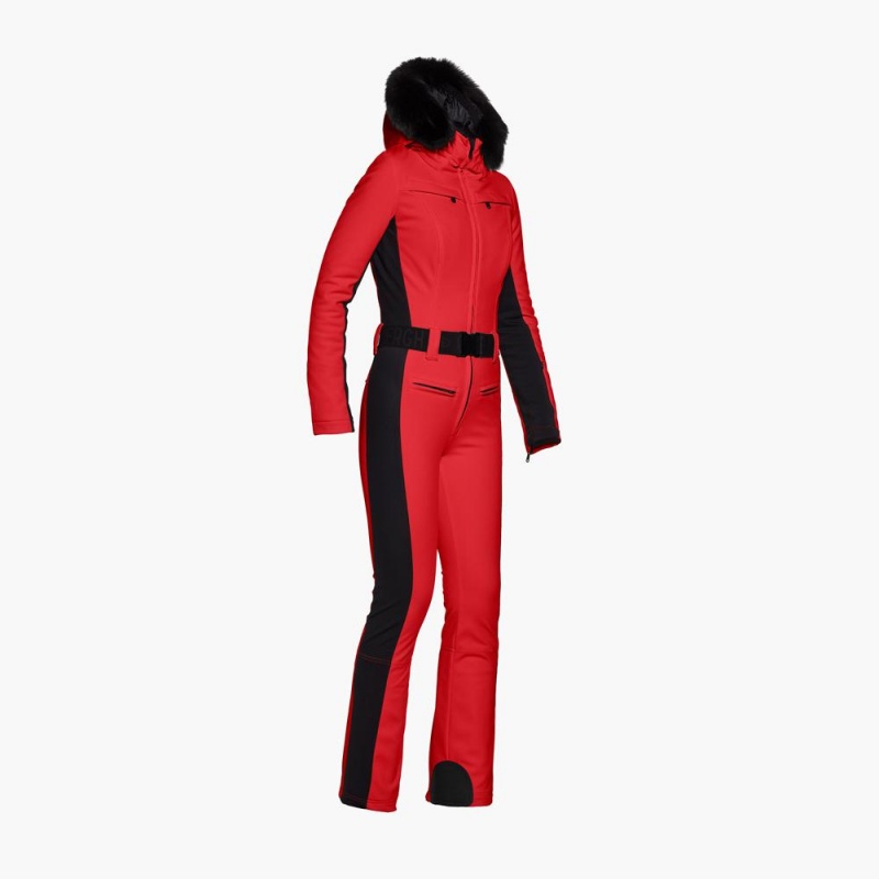 Combinaison Ski Goldbergh PARRY faux border long Rouge | YZ6309215