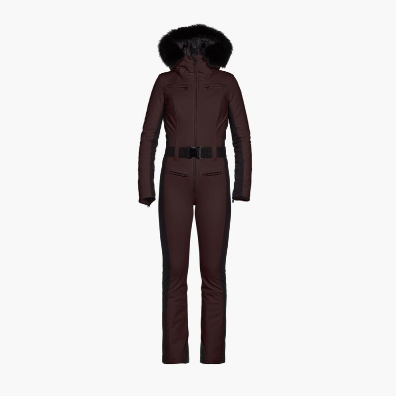 Combinaison Ski Goldbergh PARRY faux border Marron Foncé | MO8239657