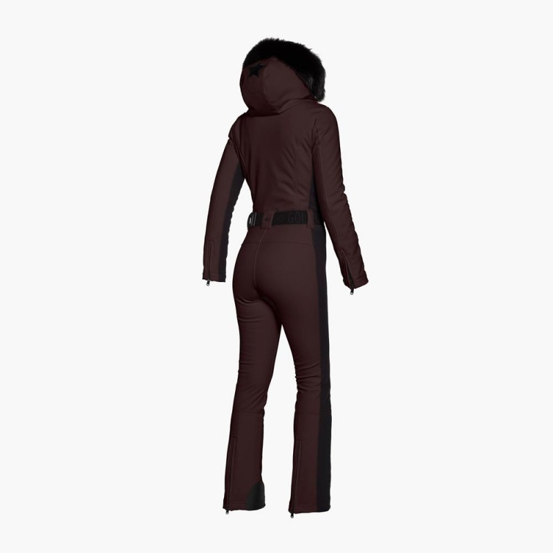 Combinaison Ski Goldbergh PARRY faux border Marron Foncé | MO8239657