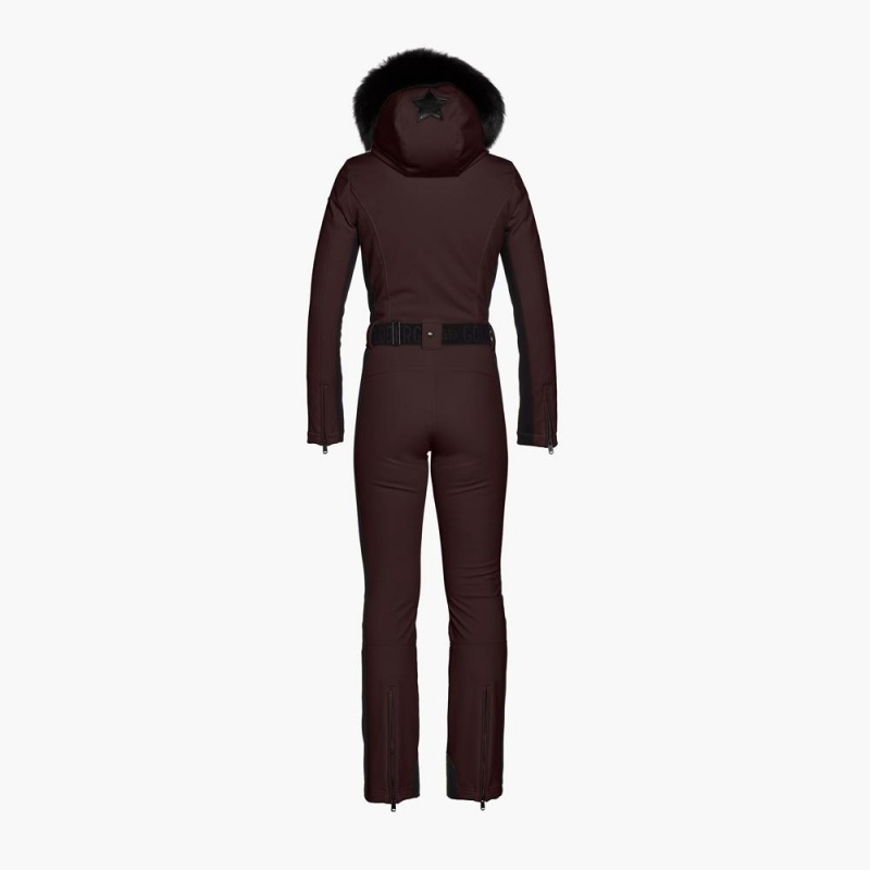 Combinaison Ski Goldbergh PARRY faux border long Marron Foncé | LN6924530