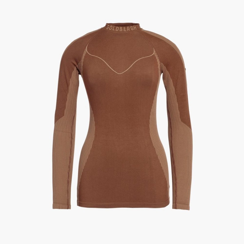 Ski Base Layer Goldbergh FAST baselayer long sleeve Beige | AZ3685407