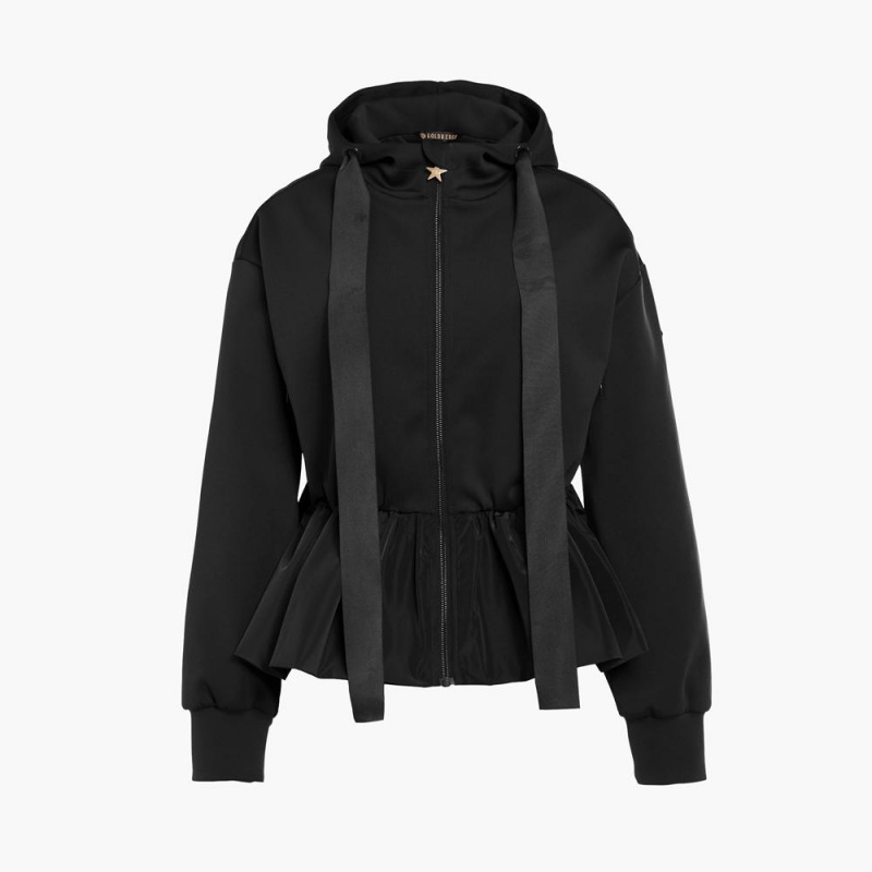 Sweat a Capuche Goldbergh BUTTERCUP full zip hooded cardigan Noir | ZM9147028