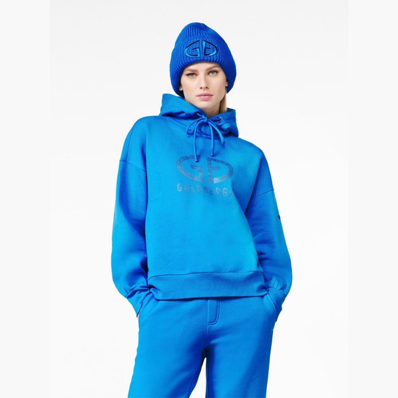Sweat a Capuche Goldbergh SPARKLING hooded Bleu | EL9762153