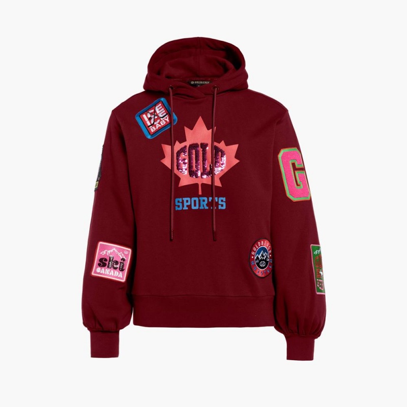 Sweat a Capuche Goldbergh STANLEY hooded Rouge Foncé | OJ7429183