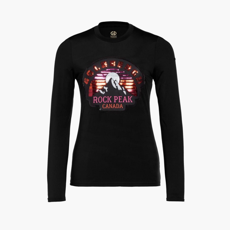 T-Shirts Goldbergh ROCK PEAK long sleeve Noir | ED3916420