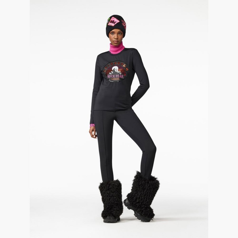 T-Shirts Goldbergh ROCK PEAK long sleeve Noir | ED3916420