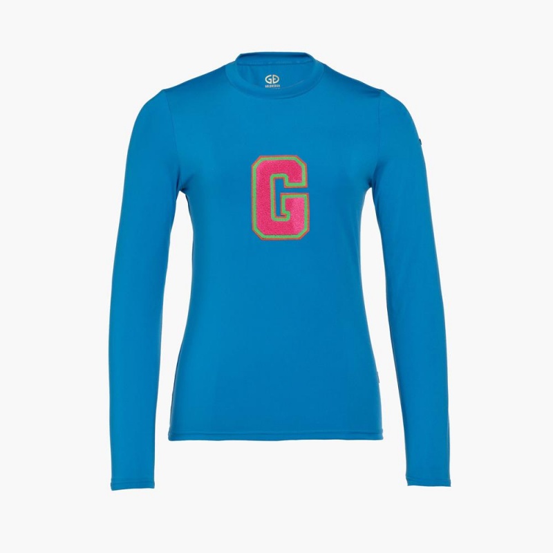 T-Shirts Goldbergh SUPER G long sleeve Bleu | GO7194236